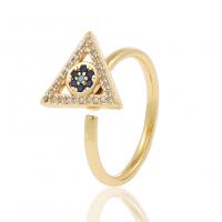 Cubic Zirconia Micro Pave Brass Ring gold color plated Adjustable & rotatable & micro pave cubic zirconia & for woman & enamel Sold By PC