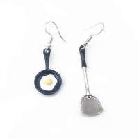Zinc Alloy Drop Earrings with Plastic plated & for woman 45mm Sold By Pair