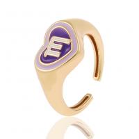 Brass Cuff Finger Ring 12 Signs of the Zodiac gold color plated Adjustable & for woman & enamel Sold By PC