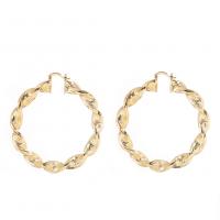 Brass Hoop Earring Donut gold color plated for woman Sold By Pair