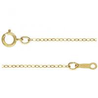 Gold naplněné Chain Necklace, 14K plněné zlatem, unisex, 1mm, Délka 16 inch, Prodáno By PC