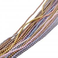 Perles de nacre en verre, Rond, vernis au four, DIY, plus de couleurs à choisir, 3mm, Environ 140PC/brin, Vendu par Environ 16.53 pouce brin