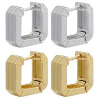 Brass Huggie Hoop Earring, plated, for woman, more colors for choice, 14.50x14.50mm, Sold By Pair