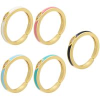 Cúbicos Circonia Micro Pave anillo de latón, metal, chapado, micro arcilla de zirconia cúbica & para mujer & esmalte, más colores para la opción, 20.50x17mm, Vendido por UD