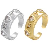 Cubic Zirconia Micro Pave Brass Ring plated Adjustable & micro pave cubic zirconia & for woman Inner Approx 17mm Sold By PC
