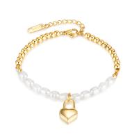 Freshwater Cultured Pearl Bracelet, 304 Stainless Steel, with Freshwater Pearl, with 1.97inch extender chain, Vacuum Ion Plating, fashion jewelry & for woman, more colors for choice, Length:Approx 6.69 Inch, Sold By PC