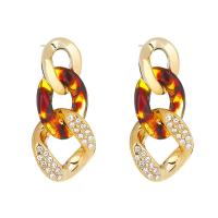 Zinc Alloy Drop Earrings with Acrylic fashion jewelry & for woman & with rhinestone nickel lead & cadmium free Sold By Pair