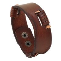 Cowhide Bracelet with Iron fashion jewelry & Unisex Sold By PC