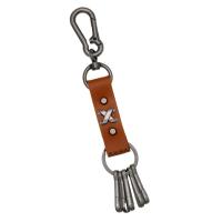 Schlüsselanhänger, Kuhhaut, mit Eisen & Zinklegierung, Modeschmuck & unisex, erdgelb, 195mm, verkauft von PC