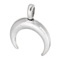 Tibetan Style Pendants, Moon, antique silver color plated, Unisex, nickel, lead & cadmium free, 17x21x2mm, Hole:Approx 2.5mm, Sold By KG