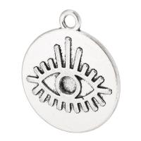 Tibetan Style Pendants, Flat Round, antique silver color plated, DIY, nickel, lead & cadmium free, 20x23x2mm, Hole:Approx 2mm, Sold By KG