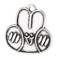 Tibetan Style Animal Pendants, Rabbit, antique silver color plated, Unisex, nickel, lead & cadmium free, 23x23x1mm, Hole:Approx 2mm, Sold By KG