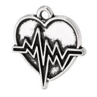 Tibetan Style Heart Pendants, antique silver color plated, Unisex, nickel, lead & cadmium free, 20.50x22x1.50mm, Hole:Approx 2mm, Sold By KG