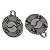 Zinc Alloy Pendants Flat Round antique silver color plated Unisex & blacken nickel lead & cadmium free Approx 2mm Sold By KG