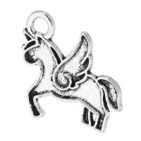 Tibetan Style Pendants, Unicorn, antique silver color plated, Unisex, nickel, lead & cadmium free, 18x16x1mm, Hole:Approx 2mm, Sold By KG
