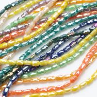 Kristall-Perlen, Kristall, Rechteck, plattiert, DIY & facettierte, mehrere Farben vorhanden, 4x7mm, ca. 78PCs/Strang, verkauft von Strang