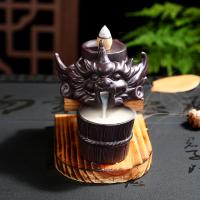 Backflow Incense Burner, Porcelain, half handmade, for home and office & durable, 130x100x110mm, Sold By PC