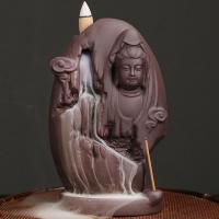 Backflow Incense Burner, Purple Clay, handmade, for home and office & durable & multifunctional, 111x70x176mm, Sold By PC