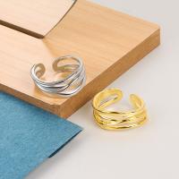 Brass Cuff Finger Ring plated fashion jewelry & for woman nickel lead & cadmium free 7.70mm Sold By PC