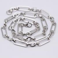 304 Stainless Steel Necklace, fashion jewelry & different styles for choice & for man, original color, 2*9*23mm,1.7*8*10mm, Sold Per Approx 23.62 Inch, Approx 8.66 Inch Strand