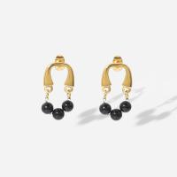 Roestvrij staal Stud Earrings, 304 roestvrij staal, mode sieraden & voor vrouw, gouden, 11x21mm, Verkocht door pair
