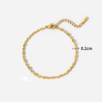 Stainless Steel Jewelry Bracelet 304 Stainless Steel with 3.8cm extender chain Vacuum Ion Plating Adjustable & fashion jewelry & for woman golden 2mm Length 16.5 cm Sold By PC