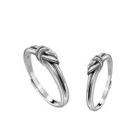 925 Sterling Silver Couple Ring platinum plated Adjustable & fashion jewelry Sold By PC