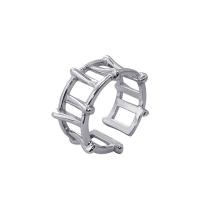 925 Sterling Silver Cuff Finger Ring, plated, Adjustable & Unisex & hollow, more colors for choice, Sold By PC