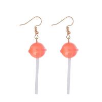 Resin Earring with Zinc Alloy plated & for woman Sold By Pair