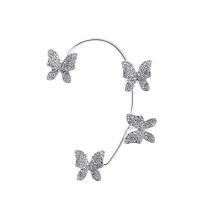 Fashion Earring Cuff and Wraps Zinc Alloy Butterfly plated & micro pave cubic zirconia & for woman & enamel Sold By PC
