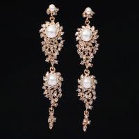 Rhinestone Earring Zinc Alloy plated & for woman & with rhinestone Sold By Pair