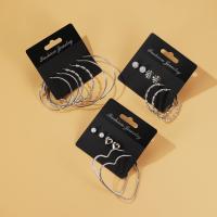 Zinklegierung Ohrring-Set, plattiert, drei Stücke & verschiedene Stile für Wahl & für Frau, keine, verkauft von setzen