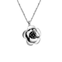 Necklaces Silver Sterling, pendant & muince, 925 Sterling Silver, Flower, jewelry faisin & do bhean, 30x30mm, Fad Thart 23.6 Inse, Díolta De réir PC