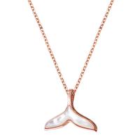925 Sterling Silver Necklaces with Shell plated fashion jewelry & for woman Length Approx 17.7 Inch Sold By PC