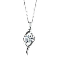 925 Sterling Silver Necklaces pendant & necklace with Moissanite platinum plated fashion jewelry & for woman Length Approx 17.7 Inch Sold By PC