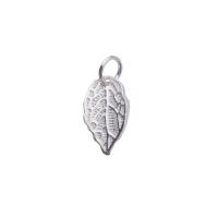 925 Sterling Silver Pendant, Leaf, DIY, more colors for choice, 9.60x15.50mm, Hole:Approx 4mm, Sold By PC