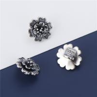 925 Sterling Silver Sewing Button Flower vintage & DIY 12mm Approx 2.3mm Sold By PC