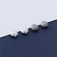 Perles en argent sterling 925, DIY, plus de couleurs à choisir, 7.60x7.80x4.50mm, Trou:Environ 2mm, Vendu par PC