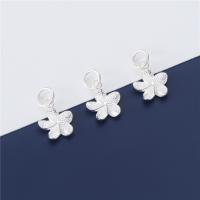 925 Sterling Silver Pendant, Flower, DIY, silver color, 9.50x12.30mm, Hole:Approx 4.3mm, Sold By PC