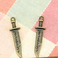 Tibetan Style Pendants, Sword, antique bronze color plated, DIY, nickel, lead & cadmium free, 44x11mm, Hole:Approx 3.6mm, Sold By PC