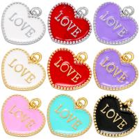 Brass Heart Pendants, plated, enamel, more colors for choice, 21x20mm, Hole:Approx 2mm, Sold By PC