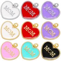 Brass Heart Pendants plated with letter pattern & enamel Approx 2mm Sold By PC