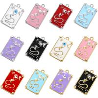 Brass Jewelry Pendants, Rectangle, plated, enamel, more colors for choice, 13x22mm, Hole:Approx 1.5mm, Sold By PC