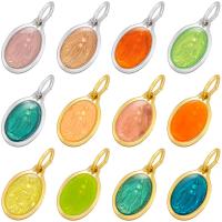 Brass Jewelry Pendants, Ellipse, plated, enamel, more colors for choice, 13.50x28mm, Hole:Approx 4mm, Sold By PC