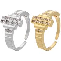 Cubic Zirconia Micro Pave Brass Ring plated Adjustable & micro pave cubic zirconia & for woman Sold By PC