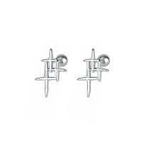 925 Sterling Silver Stud Earrings, plated, for woman, more colors for choice, 8x12mm, Sold By Pair