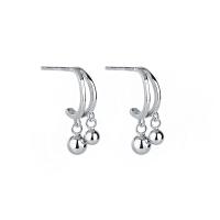 925 Sterling Silver Drop &  Dangle Earrings, plated, for woman, more colors for choice, 3.50x17mm, Sold By Pair