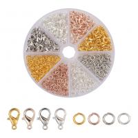 Zinc Alloy Jewelry Findings with Plastic Box & Brass DIY mixed colors nickel lead & cadmium free Sold By Box