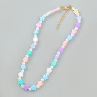 Plastik perle halskæde, Zinc Alloy, med Resin & Plastic Pearl, med 2.12inch extender kæde, mode smykker & for kvinde, nikkel, bly & cadmium fri, Længde Ca. 15.39 inch, Solgt af PC