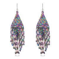 Fashion Fringe Earrings, Seedbead, handmade, fashion jewelry & for woman, more colors for choice, nickel, lead & cadmium free, 116x28mm, Sold By Pair